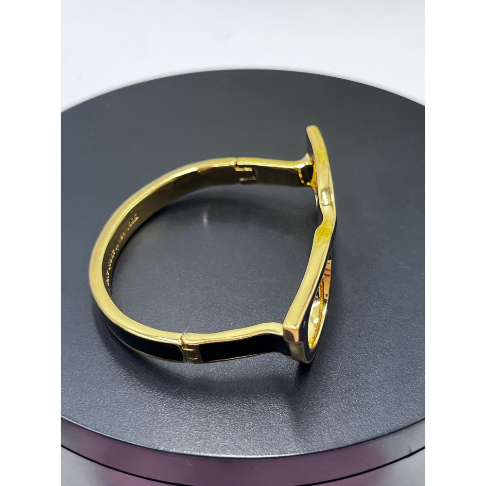 Kate Spade Goreski Lookout Black Enamel Eyeglass Hinged Bangle Bracelet Lim Ed - Picture 5 of 10